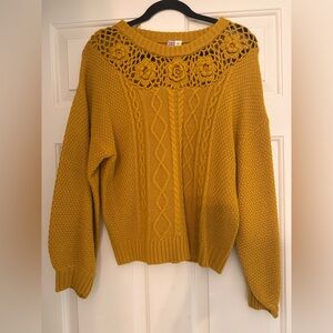 Francesca’s Mustard Yellow Knit Sweater